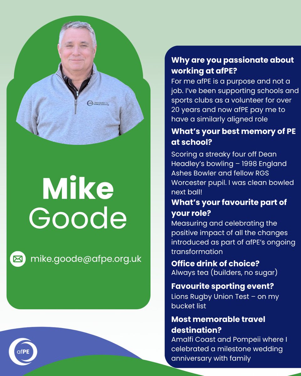 afPE_PE's tweet image. Meet the Team 🤝 Get to know the people behind afPE!
We're always connecting with members, stakeholders, and professionals across the PE landscape - so we thought it was time to put some faces to the names!
First up: say hello to Mike, our Operations Manager 👋🏏
#FutureOfPE
