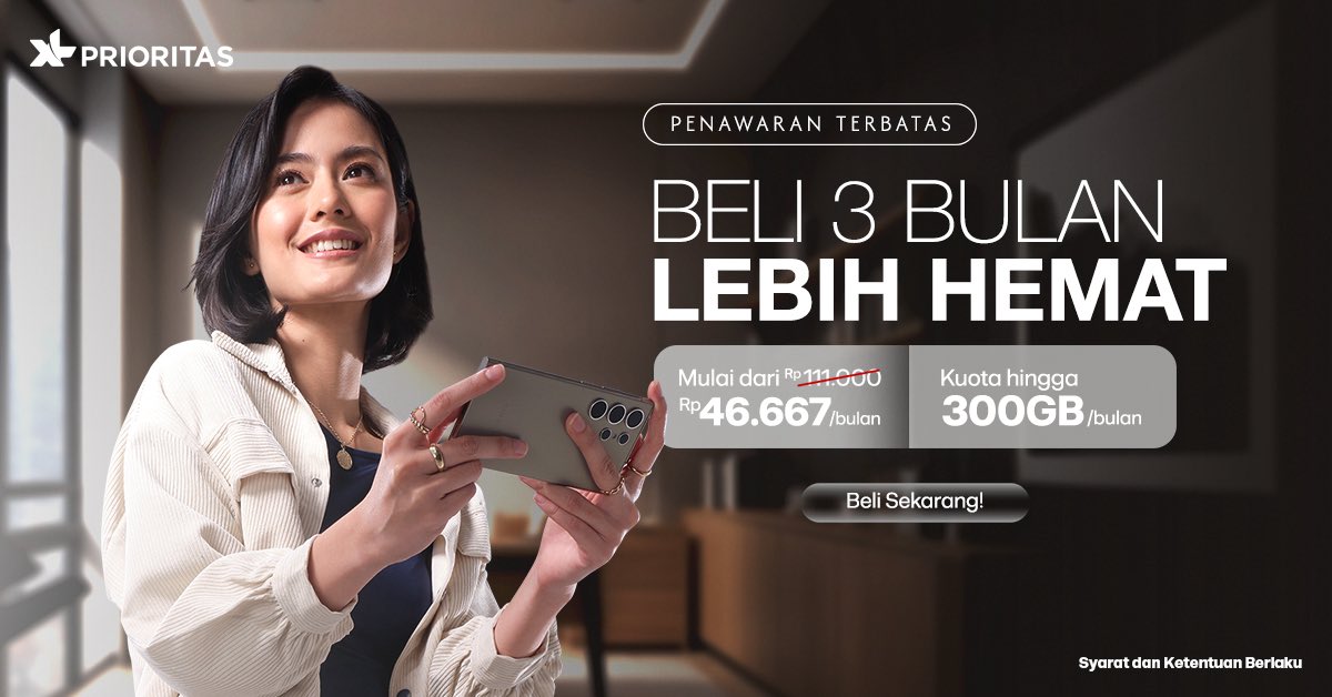 suaradotcom (@suaradotcom) on Twitter photo Internetan lemot, kuota habis, harus top up tiap minggu? saatnya pindah ke <a href="/XL_Prioritas/">XL PRIORITAS</a>, layanan premium tanpa drama!
✅ internet cepet & jaringan stabil
✅ Bisa eSIM,nomor cantik, PRIO PASS
✅ Promo Super Saver 3 Bulan hemat banget
Masih stuck di paket biasa? buruan upgrade Internetan lemot, kuota habis, harus top up tiap minggu? saatnya pindah ke <a href="/XL_Prioritas/">XL PRIORITAS</a>, layanan premium tanpa drama!
✅ internet cepet & jaringan stabil
✅ Bisa eSIM,nomor cantik, PRIO PASS
✅ Promo Super Saver 3 Bulan hemat banget
Masih stuck di paket biasa? buruan upgrade