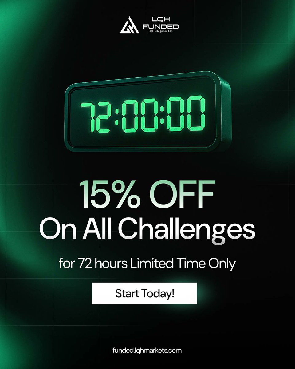 Our launch discount expires in 72 hours! 🔔

Take advantage while you can.

Get 15% OFF all challenges using code LAUNCH at funded.lqhmarkets.com/?ref=lqhx