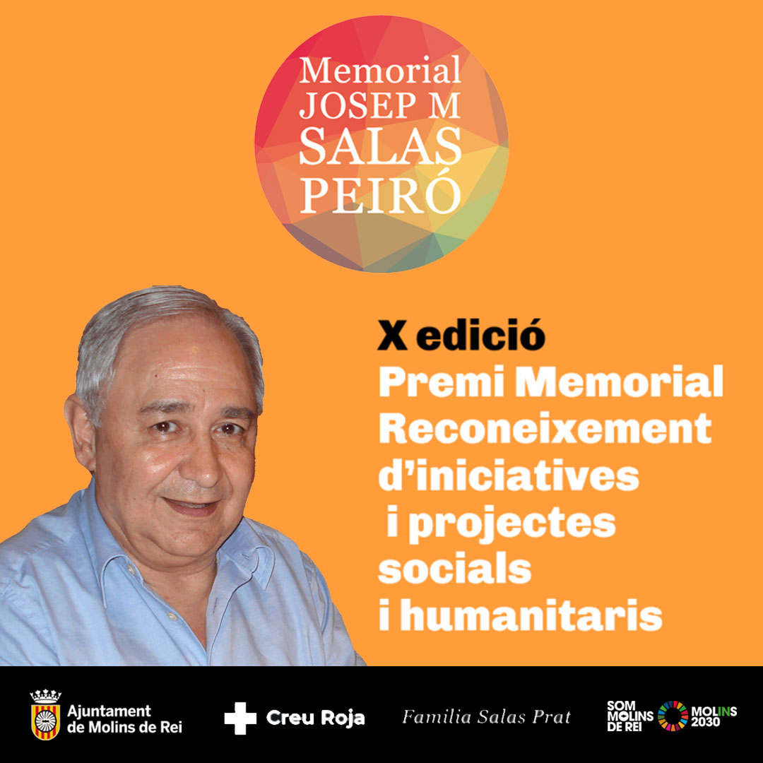 🎖El Memorial Josep Maria Salas i Peiró tornarà a premiar iniciatives socials i humanitàries.

El termini per presentar candidatures al memorial es troba obert fins al pròxim 31 d’octubre.

Més informació
molinsderei.cat/el-memorial-jo…