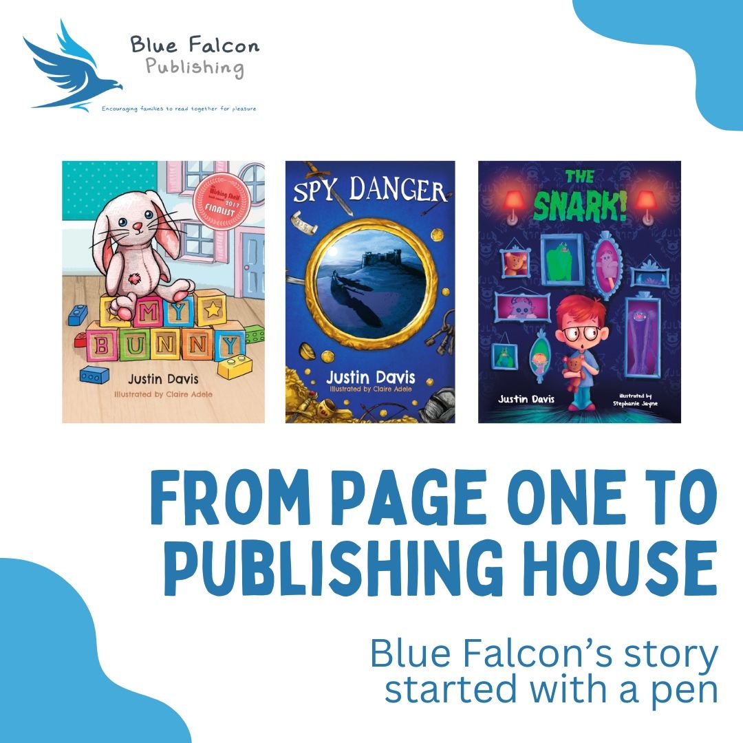 Blue Falcon was started back in 2016 by author Justin Davis who has published several of his own children's books. These include My Bunny, The Snark and Spy Danger. #authorpublishers, #childrensbooks