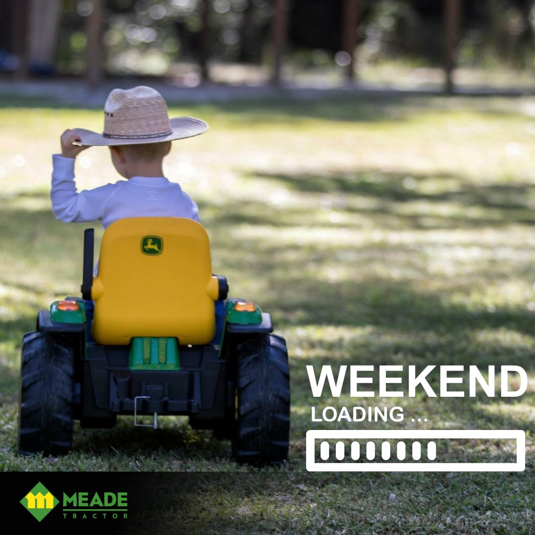 Weekend loading… ⏳💚
Nothing says weekend fun like a little seat time on a John Deere.
Hope your Friday is full throttle and your weekend is wide open!

#MeadeTractor #WeekendLoading #JohnDeereLife #FutureFarmer #GreenMeansGo