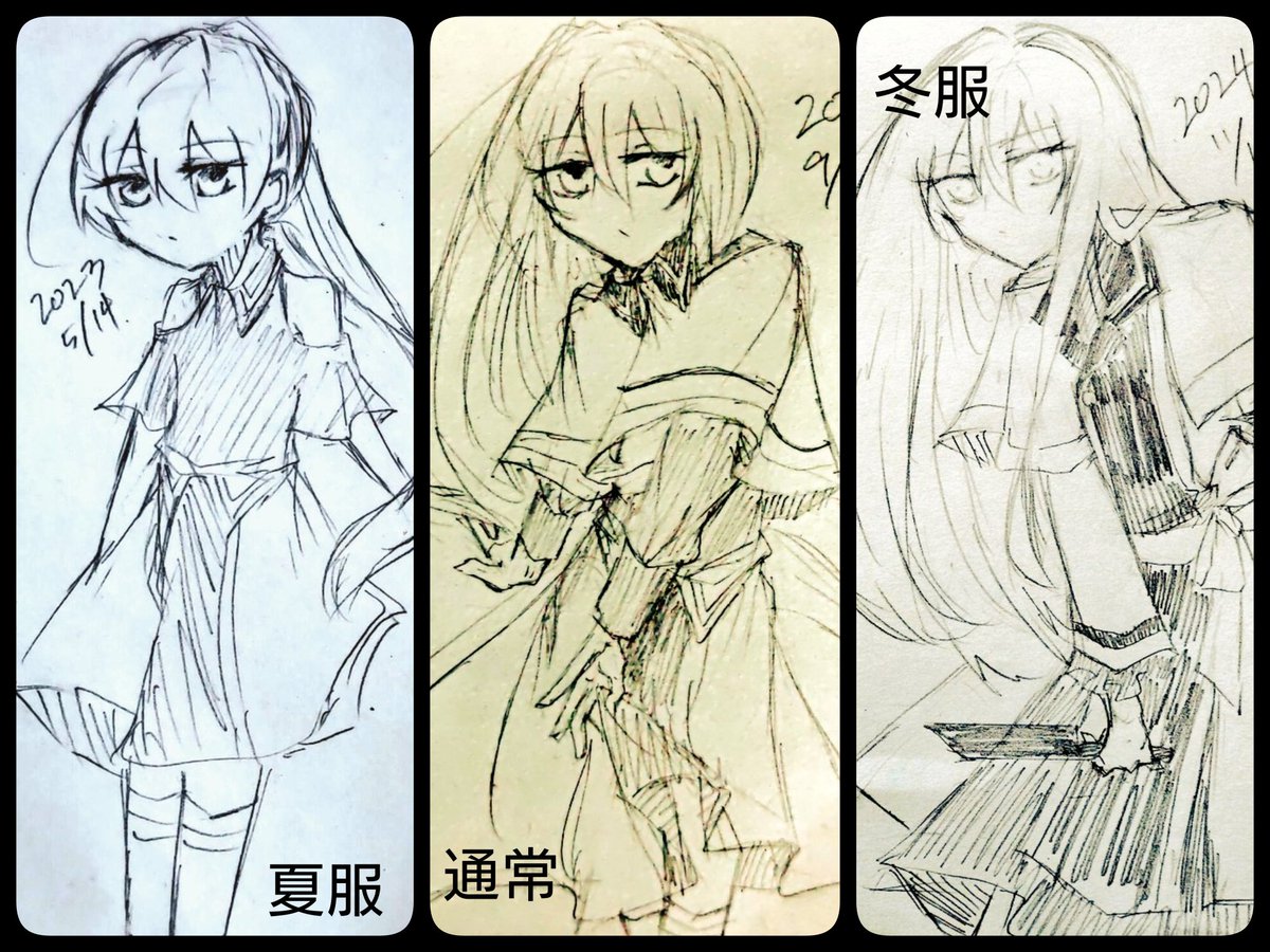 kasago0707's tweet photo. まぁ年中ずっと同じ服描くのも暑そう/寒そうで気分の問題あるよねってことで通常衣装から派生させた件
#RedShock https://t.co/h7gc0IjVF7