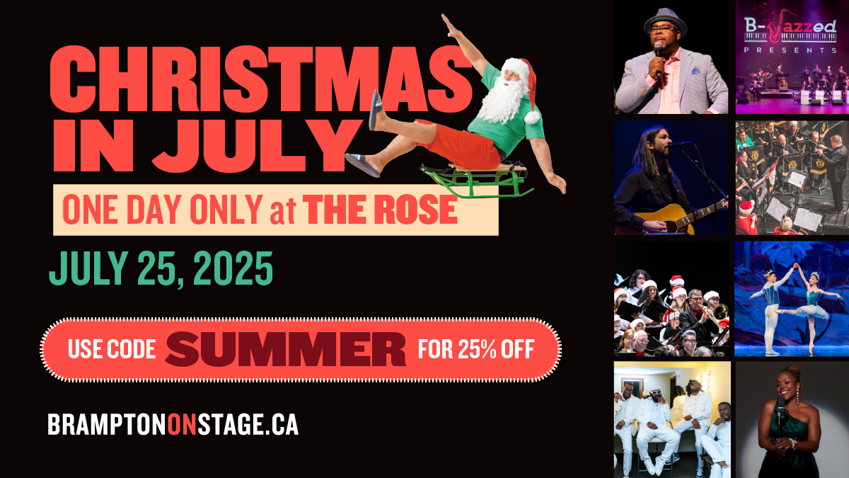 🎄 CHRISTMAS IN JULY 🎄
Save 25% on tix to holiday + winter shows — today only!
From The Nutcracker to Divine Brown, Exco Levi, Comedy, Classical Music &amp; more.

💻 Use Code: SUMMER &amp; book now at bramptononstage.ca 

Deal ends at 11:59PM!
#BramptonOnStage #ChristmasInJuly