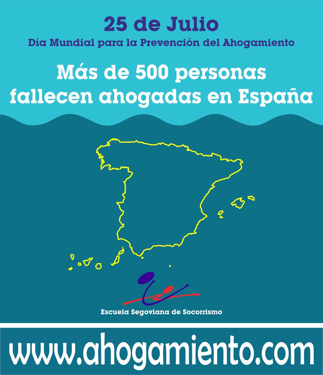 Ahogamiento's tweet photo. Más de 500 personas fallecen cada año en España por #Ahogamiento. No seas una más en la estadística. #DrowningPrevention #DiaMundialAhogamiento https://t.co/DdYz3GmBaZ