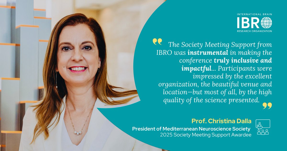 IBROorg's tweet image. In 2025, thanks to Society Meeting Support #grants, IBRO joined forces with @MnSociety and @ColneColombia to boost the impact of their local meetings 🤝
Read the stories here: ibro.org/news/?keywords…
🕒 Applications for the 2026 grants close on 31 Jul - don’t miss your chance!