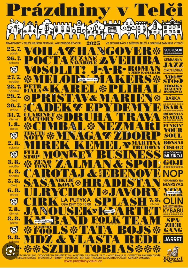 Vystrcil_Milos's tweet image. Telč otevírá naplno a doširoka svoji náruč. Festival Prázdniny v Telči právě dnes začíná. 

Kdo přijede nebude litovat, neboť, jak praví klasik:
“Prázdniny v Telči nejsou festival, ale způsob života.”

A já dodávám: 
“A varuji, jsou návykové!”
🙂