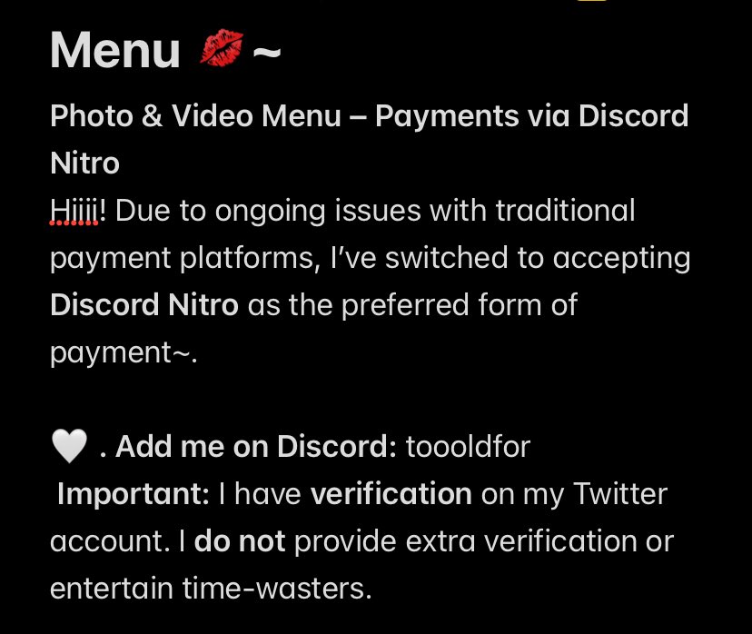 StrictNora's tweet photo. Mommys back lovelies! 
I took a large break to focus on my exams and am glad to finally be available. Read my new menu with verification~! 🤍

#goth #gothic #mommy #nsfw #nsfwtwt #seller #discord #nitro #verifiedseller https://t.co/GtQcYYlw8k