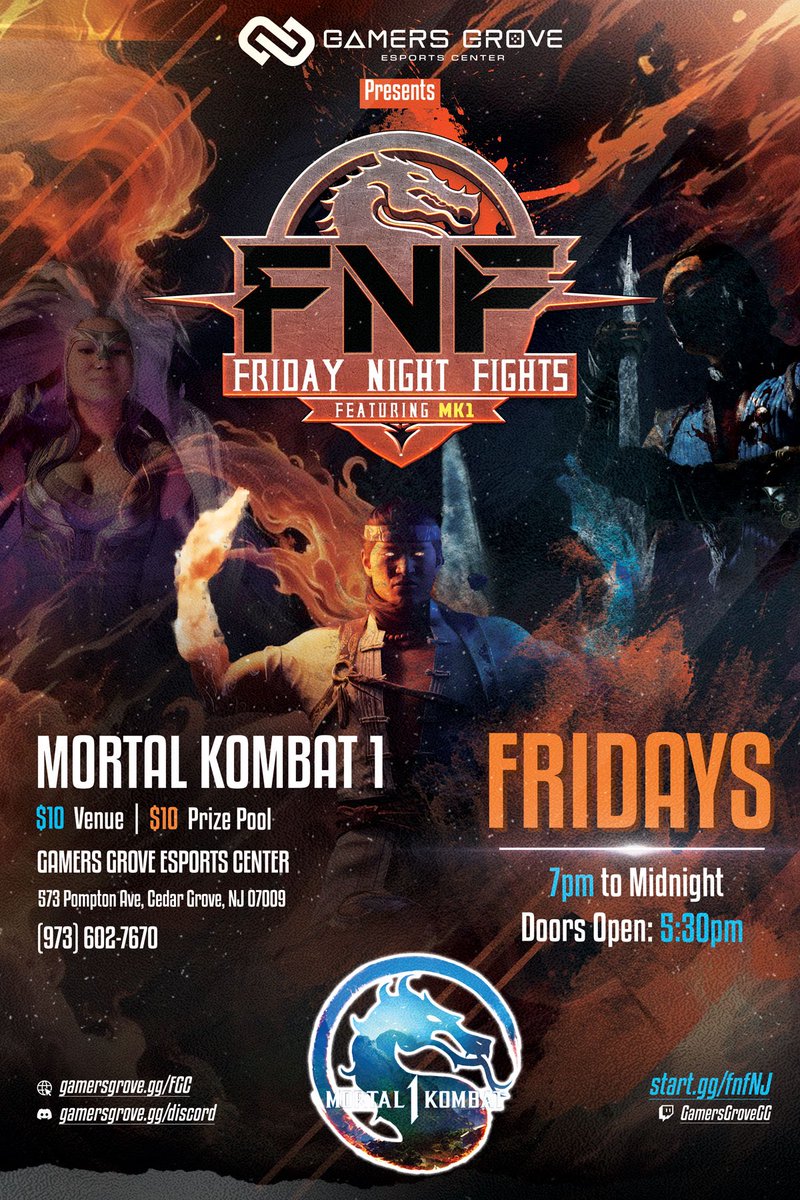 MKNJ weekly continues tonight! We will have Grr, myself, Jusmeezy and more in the building! Come get some offline casual games and bracket in MK1!