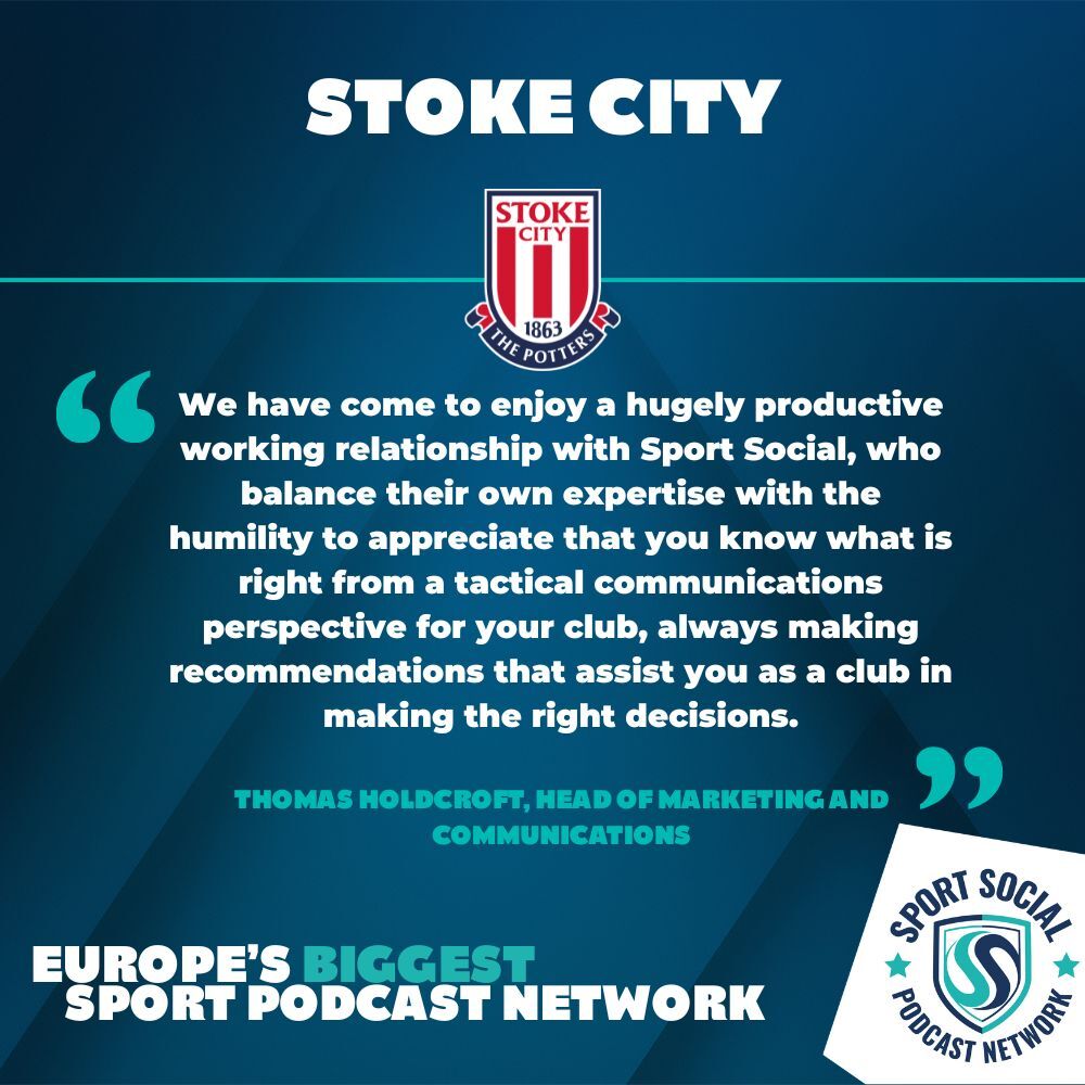 TheSportSocial's tweet image. At Sport Social, we understand that producing podcast content can be tricky to balance alongside other communications from a football club.
We've enjoyed working with @stokecity on 'Potters Pod', delivering content throughout the season and establishing the podcast as another…
