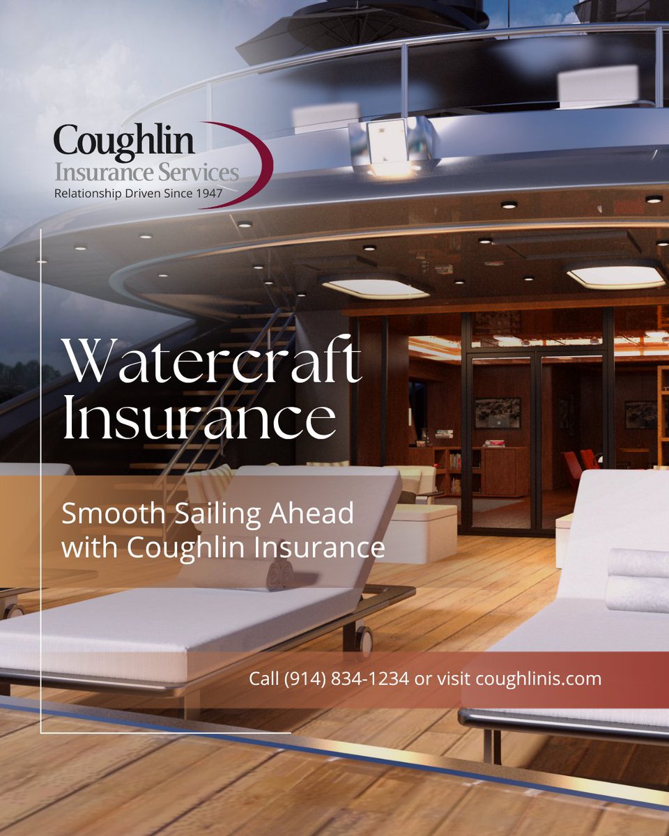CoughlinInsure's tweet image. Navigate the open waters with confidence. 

Our Watercraft Insurance offers peace of mind on every voyage for watercrafts that have a horsepower of at least 25 MPH. 

Protect your watercraft against damage during the summer season: coughlinis.com/personal-insur…

#WatercraftInsurance