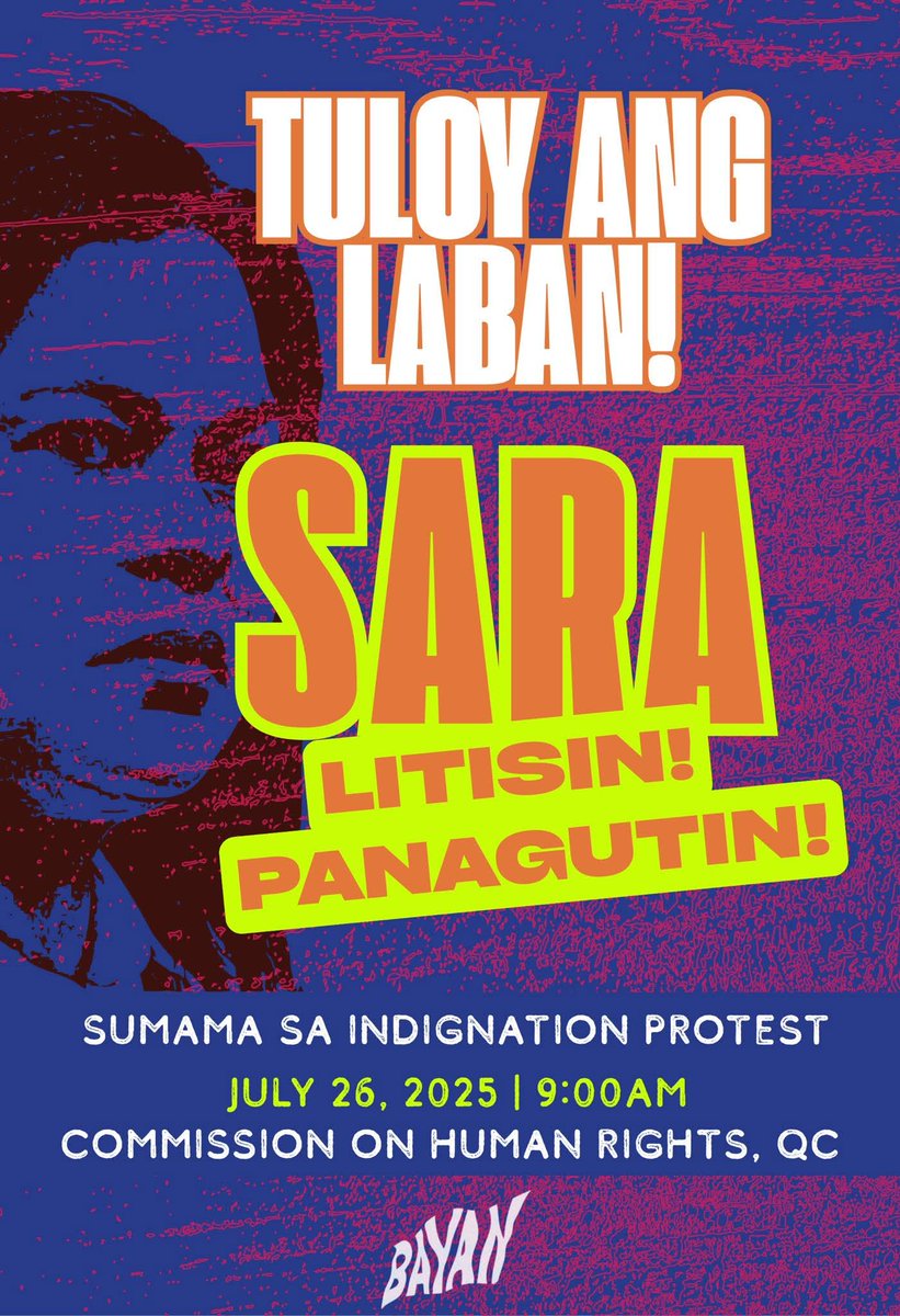 eicvsfascism's tweet image. Sa mga galit at naghahanap ng pagkilos:
9AM sa CHR.
10AM sa Boy Scouts Circle (Tomas Morato).
Manindigan para sa katotohanan, demokrasya, at pananagutan.
#ConvictSaraNow