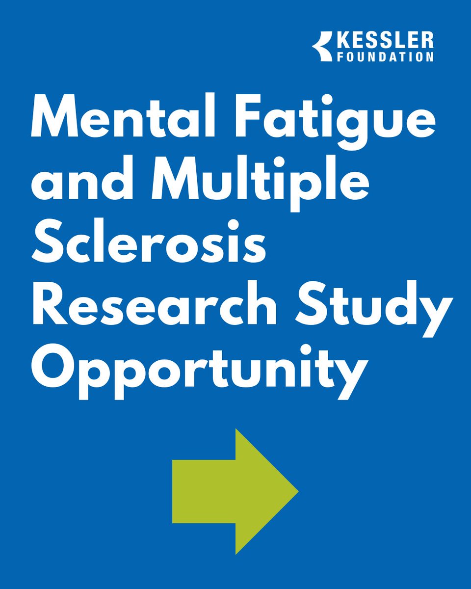 KesslerFdn's tweet image. Experiencing MS-related mental fatigue? Kessler Foundation researchers are studying mental fatigue levels in MS using MRI scans and self-reported data. If you're interested in joining this study, visit: kesslerfoundation.org/research/studi…
#MS #MultipleSclerosis #MSResearch #KesslerResearch…