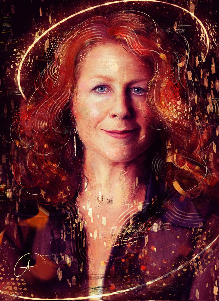 Andrea_C_White's tweet photo. A smol portrait inspired by Jane Perry’s incredible presence and performances – been meaning to paint her for a while :') #janeperry #portrait #fanart https://t.co/aGr0fh1XC3