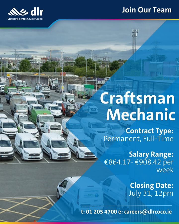 dlrcc's tweet image. We are currently hiring Craftsman Mechanic📣
For more information and to apply please visit: dlrcoco.ie/council-democr…
#publicjobs #jobfairy #localauthorityjobs