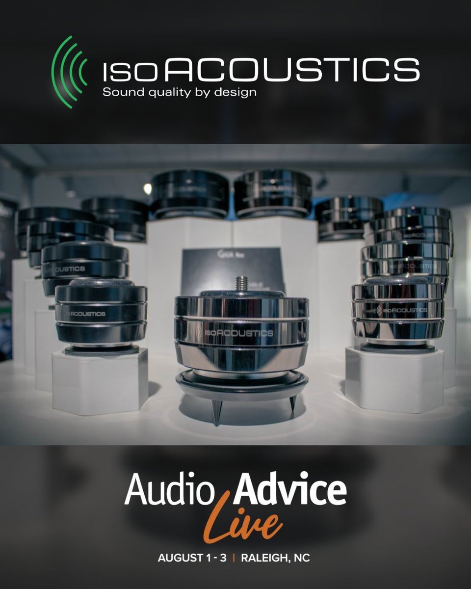 IsoAcoustics (@isoacoustics) on Twitter photo Hear the difference our isolation products can make for yourself. Stop by <a href="/audioadvice/">Audio Advice</a> Live at the Sheraton Raleigh, Downtown - Room 1614 from Aug 1 to 3 to experience a live A/B test of our new GAIA Neo Series! Register here to attend!
live.audioadvice.com/attend/registe… Hear the difference our isolation products can make for yourself. Stop by <a href="/audioadvice/">Audio Advice</a> Live at the Sheraton Raleigh, Downtown - Room 1614 from Aug 1 to 3 to experience a live A/B test of our new GAIA Neo Series! Register here to attend!
live.audioadvice.com/attend/registe…