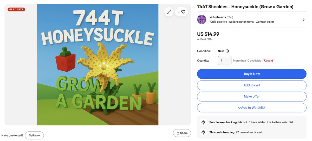 blakeir's tweet image. i think a lot about what side hustles i’d be doing as a 13-year-old today.
reselling rare Grow A Garden items would definitely be up there.