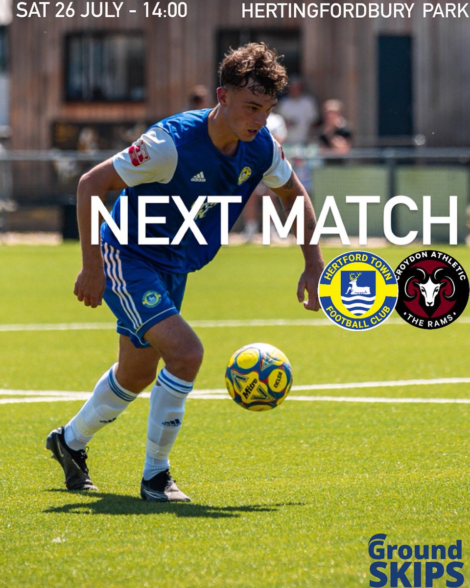HertfordTownFC's tweet photo. Our pre season campaign provides another test tomorrow afternoon ⚔️⏳

🆚 Croydon Athletic
📍Hertingfordbury Park - SG13 8BT
🕣14:00
🎟️£5 | £3 | £1

#htfc #blues https://t.co/Y3TJxyS1yb