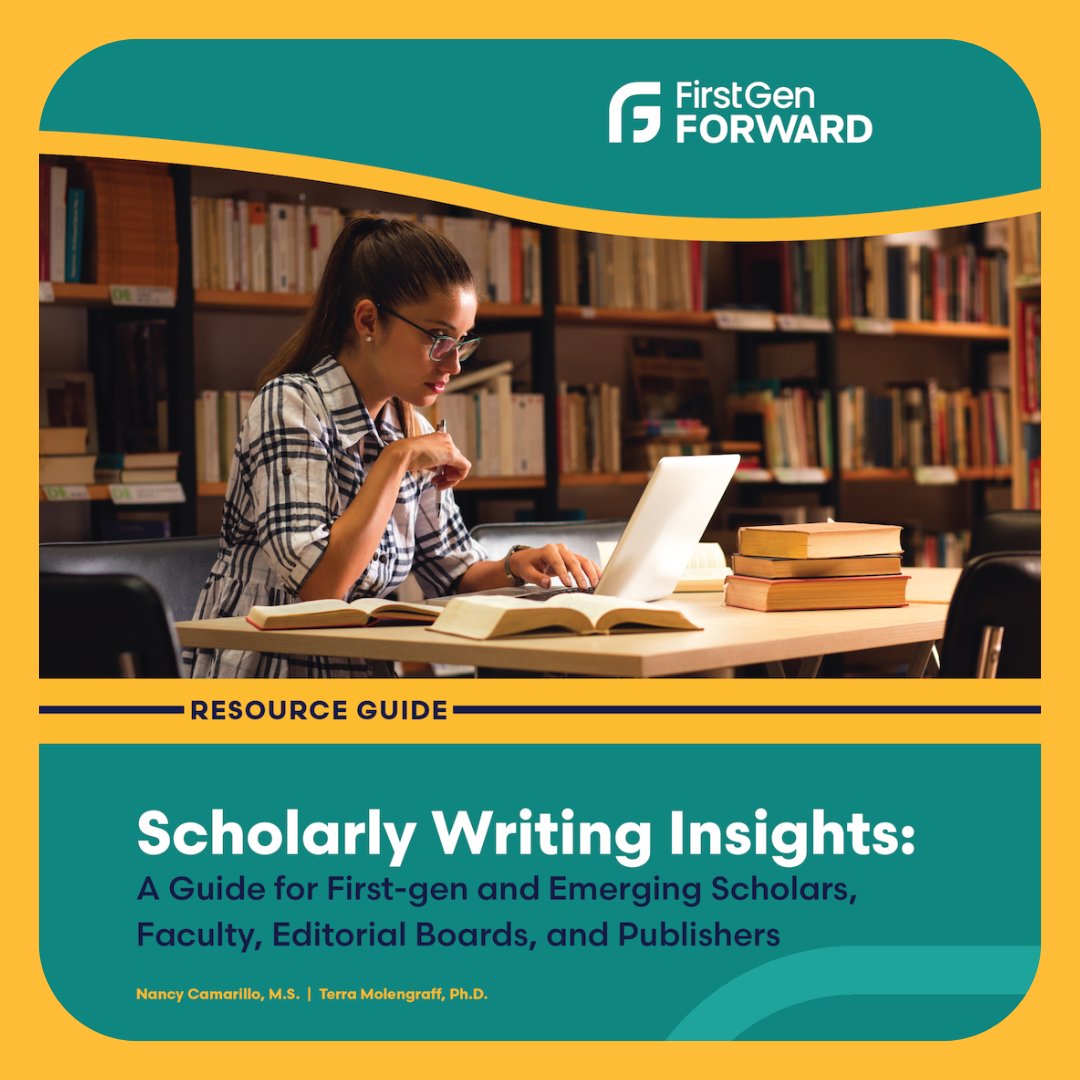 FirstgenForward's tweet image. Flashback Friday! Did you grab our latest Resource Guide yet? &quot;Scholarly Writing Insights: A Guide for First-gen and Emerging Scholars, Faculty, Editorial Boards, and Publishers&quot; is packed w/ tips to make scholarly writing more accessible. FREE at bit.ly/FGFResourceGui….