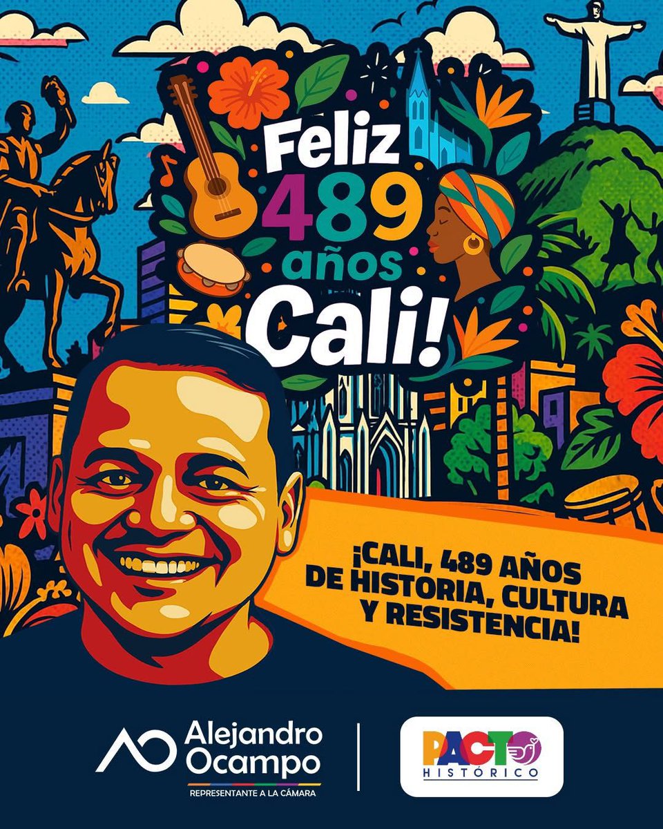 alejoocampog's tweet image. ¡Cali, 489 años de historia, cultura y resistencia!
Hoy celebramos la fundación de nuestra amada Santiago de Cali, una ciudad que nació al pie de los Farallones y que se ha levantado, una y otra vez, gracias a su gente alegre, trabajadora y valiente.
Cali no solo es salsa, es…