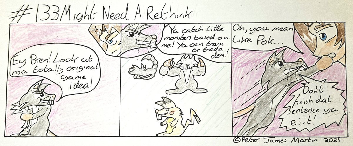 Brennan_and_Riz's tweet image. The Comic Tales of Brennan and Riz
Issue #133
I can already hear a certain games company lawyers revving their engines..
Don't forget to check out the other issues of the Comic Tales of Brennan and Riz over at my blog:
tstpjm.blogspot.com
#Comic #riztherogue