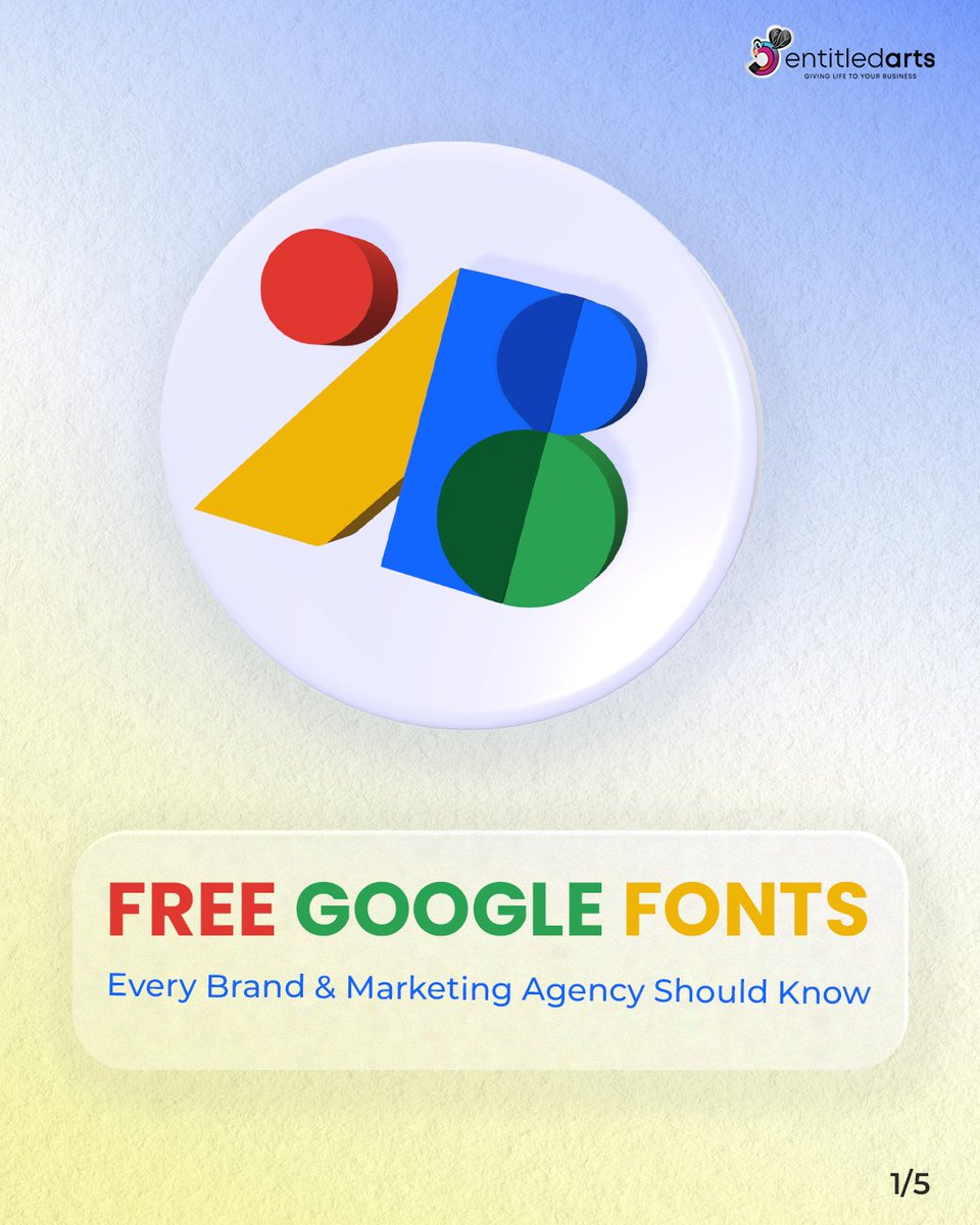 Entitledarts's tweet photo. Typography defines your brand's personality. 

Access a vast library of high-quality FREE Google Fonts to elevate your designs!

#typographymatters #freegooglefonts #fonts #fontsmatter #brandpersonality #googlefonts 
#costeffectivedesign #uxdesign #creativebranding #entitledarts https://t.co/jYAfteT0tx