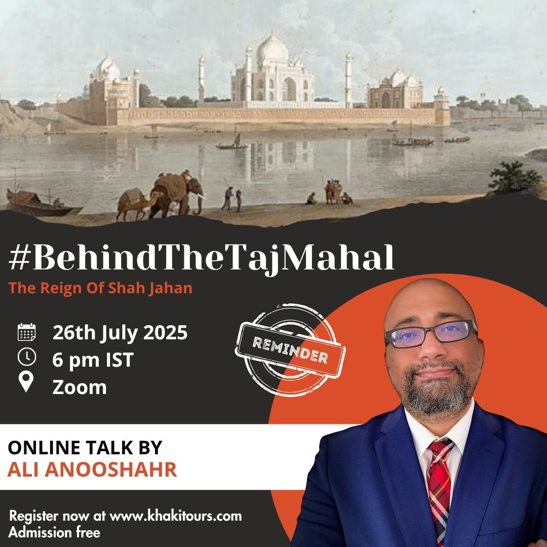 Join us tomorrow for our 281st Online Talk #BehindTheTajMahal, where historian Ali Anooshahr draws on 17th century Persian sources to show how economic growth and centralised power around the emperor and his female relatives enable grand architectural projects like the Taj. He