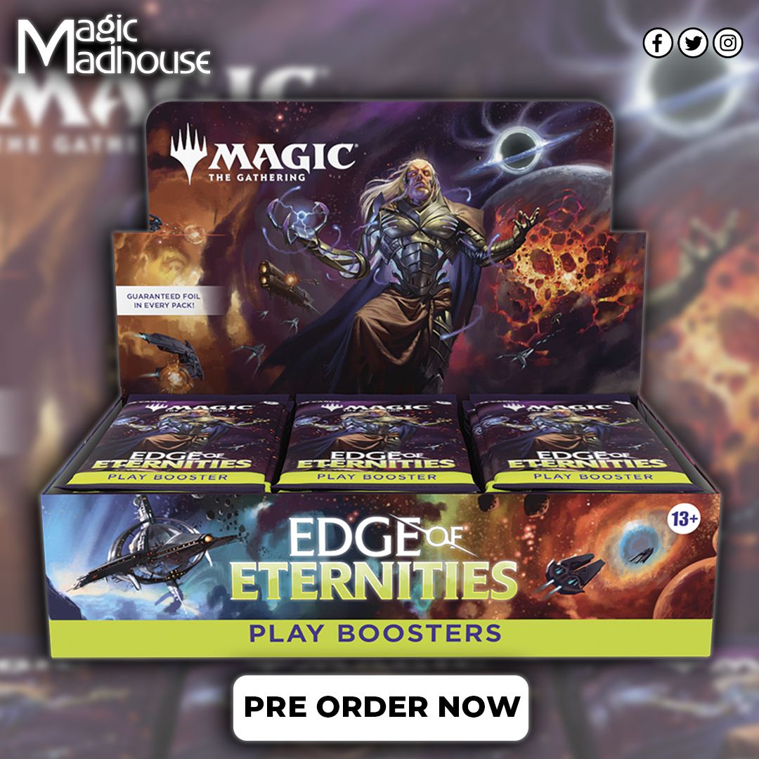 magicmadhouse's tweet image. ⏳🃏 Destiny awaits! Magic: The Gathering Edge of Eternities Play Booster Box is up for PRE-ORDER NOW! Don’t let time run out! ✨🔥
- magicmadhouse.co.uk/magic-the-gath…