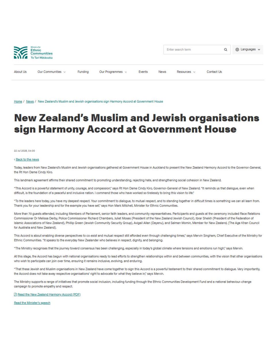 InterFaith_ohr's tweet image. Muslim and Jewish organisations in New Zealand have signed a bold Harmony Accord, pledging respect, coexistence, and continued advocacy. It’s a powerful signal of principled unity. Backed by government leaders and community voices, it’s a moment to remember.
At OTIC, we believe…