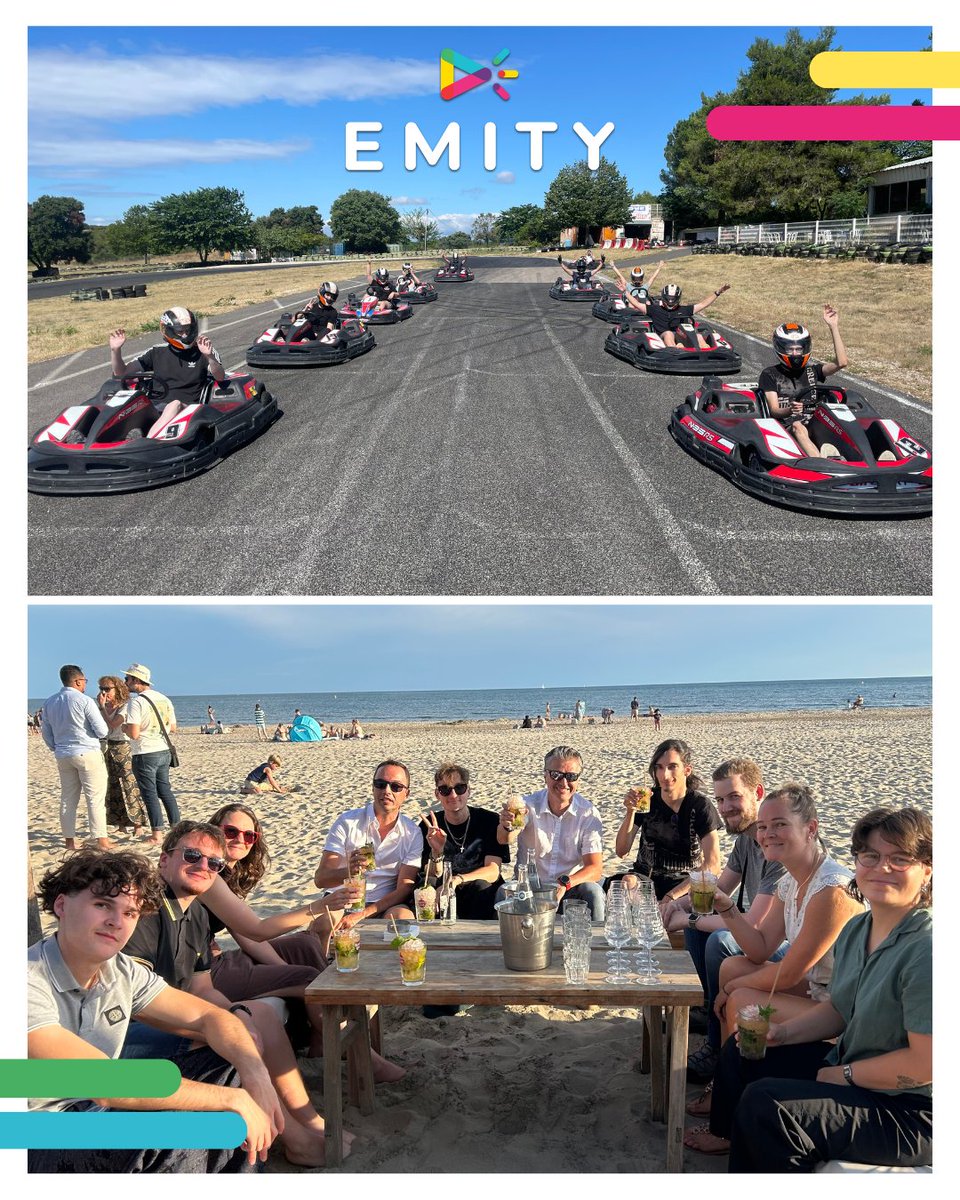 EmitySignage's tweet image. Hier, toute l'équipe s'est retrouvée pour passer un bon moment juste avant (ou après) les vacances !  Nous avons débuté la journée par une belle session de karting chez Elceka à Grabels. Pour la soirée, nous nous sommes retrouvés tous ensemble au bord de la plage🍤