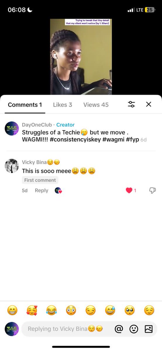 365consistency1's tweet image. Day 19 - Members Spotlight
This week's TikTok MVP goes to @VickyBina1,the one who showed up, engaged, liked, shared and reminded us what consistency looks like on-line
Your energy keeps the DayOneClub alive . We see you, we celebrate 🌹you