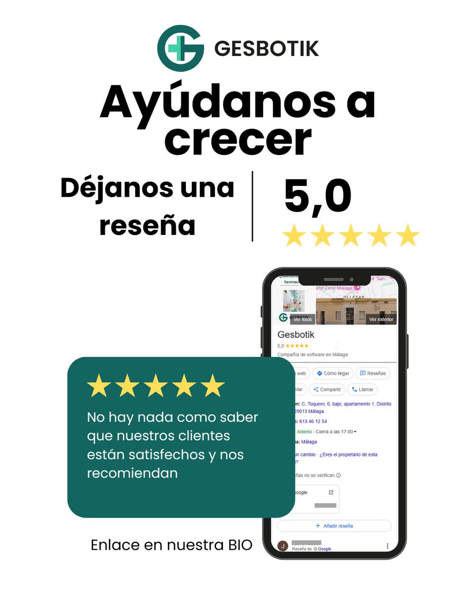 gesbotik's tweet photo. Si ya eres cliente de GESBOTIK, por favor déjanos una reseña, esto nos ayuda a seguir creciendo.
Muchas gracias a nuestra comunidad por acompañarnos día a día.
https://t.co/NAhFVuwEfE

Si aún no eres cliente, contáctanos para conocernos, ¡anímate y solicita una videopresentación! https://t.co/oHMXclJUXS