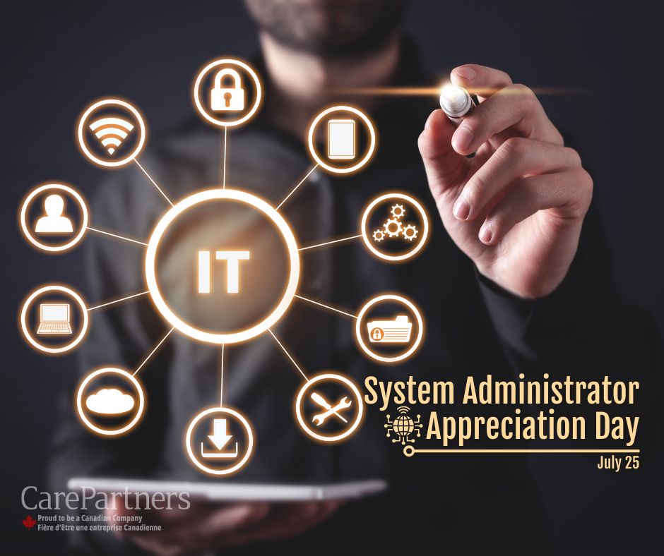 CarePartnersCA's tweet image. Today we celebrate the calm in the IT storm, the ones who keep us connected, protected, and running smoothly - our IT team and all System Administrators. Thank you for all that you do! 💙💻
#SysAdminDay