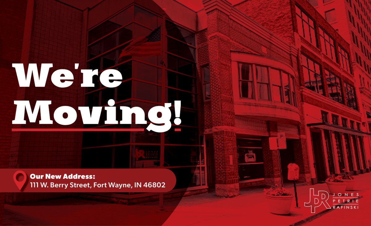 Our Fort Wayne office is moving! We’ll still be located in the heart of downtown…Just a few blocks over. Same great city, brand new space!

#DowntownFortWayne #NewLocation