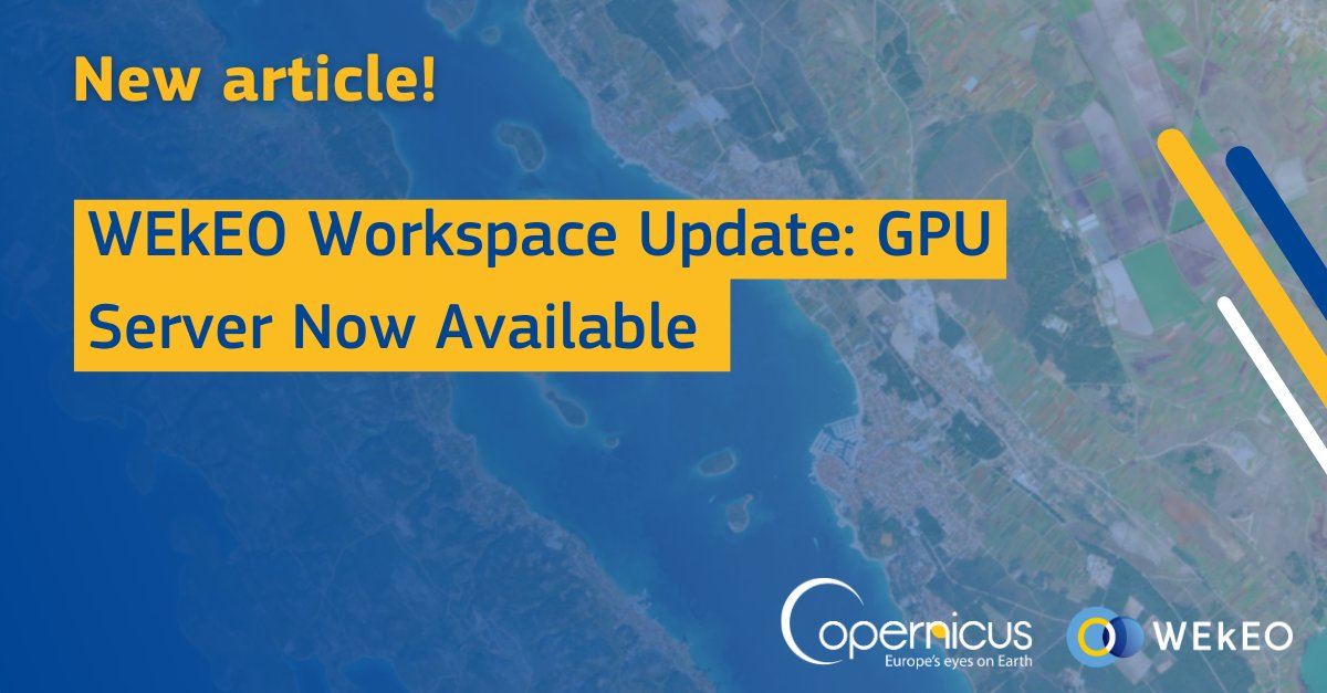 WEkEO_dias's tweet image. 📢 WEkEO has just deployed a new update in the Workspace: the GPU server!
With the GPU Server, you will be able to accelerate machine learning workflows and train lightweight models. Users will have access to:
➡️A setting for ML prototyping to test scaling the workflows up
➡️ 7…