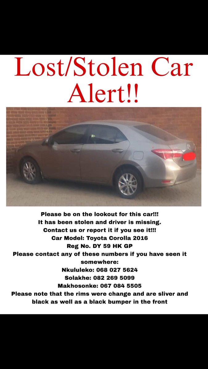 TshepiMalulek's tweet image. Please help 🙏🏾
#MISSING #bolt #Johannesburg