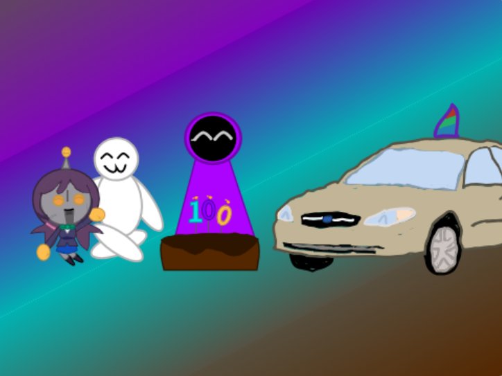 2ndJimm's tweet image. THANK YOU FOR 100 FOLLOWERS!!!!!! IM SO THANKFUL FOR ALL OF YOU!!!! I MADE THIS ART TO CELEBRATE!!!! FEATURING ME, MY WIFE, AND MY TWO MOST FAVOOMFS!!!!! I MEAN YOU'RE ALL MY FAVOOMFS!!! BUT IF I HAD TO CHOOSE!!!!!!!!!! THANK THANK THANK YOU ALL SO MUCH!!!!!!!