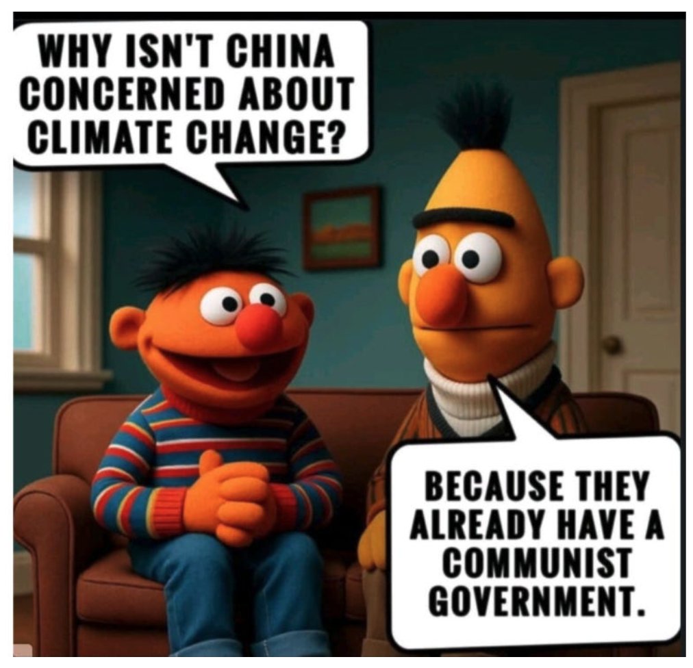 KanAugust's tweet image. 「なんで中国は気候変動が問題になっていないの?」
「それは、中国はすでに共産党が政権握ってるからだよ。」
ということです。
