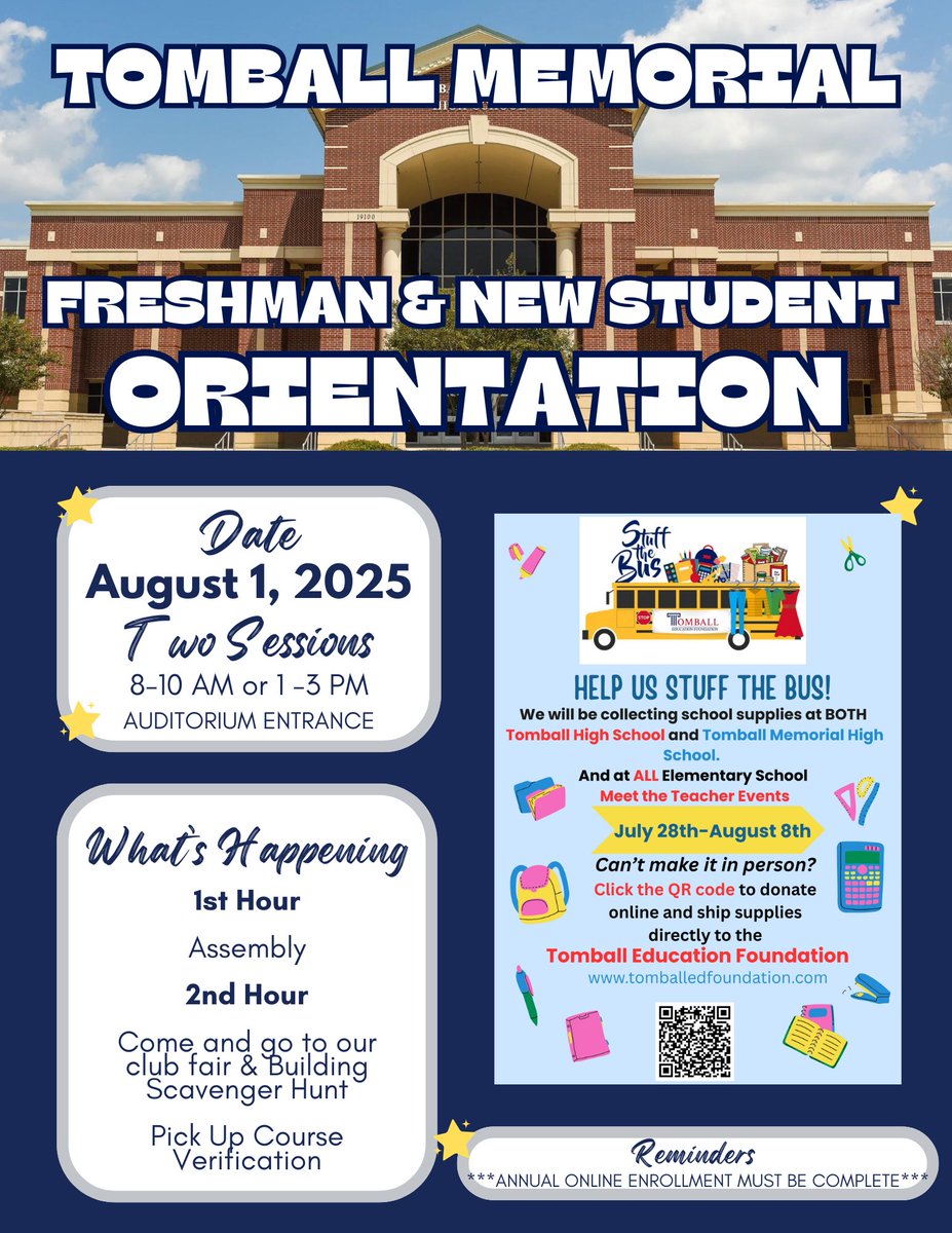 TISDTMHS's tweet image. Don't miss this week's Wildcat Weekly! We also have lots of events coming up! We cannot wait to see you all on campus next week! Remember, all parking applications are due on Monday by 10:00am.
All events will now have an opportunity to bring school supplies to help support…