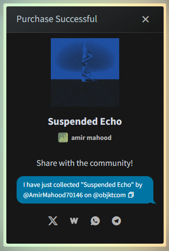 0xvlvx0's tweet image. I have just collected "Suspended Echo" by @AmirMahood70146 on @objktcom