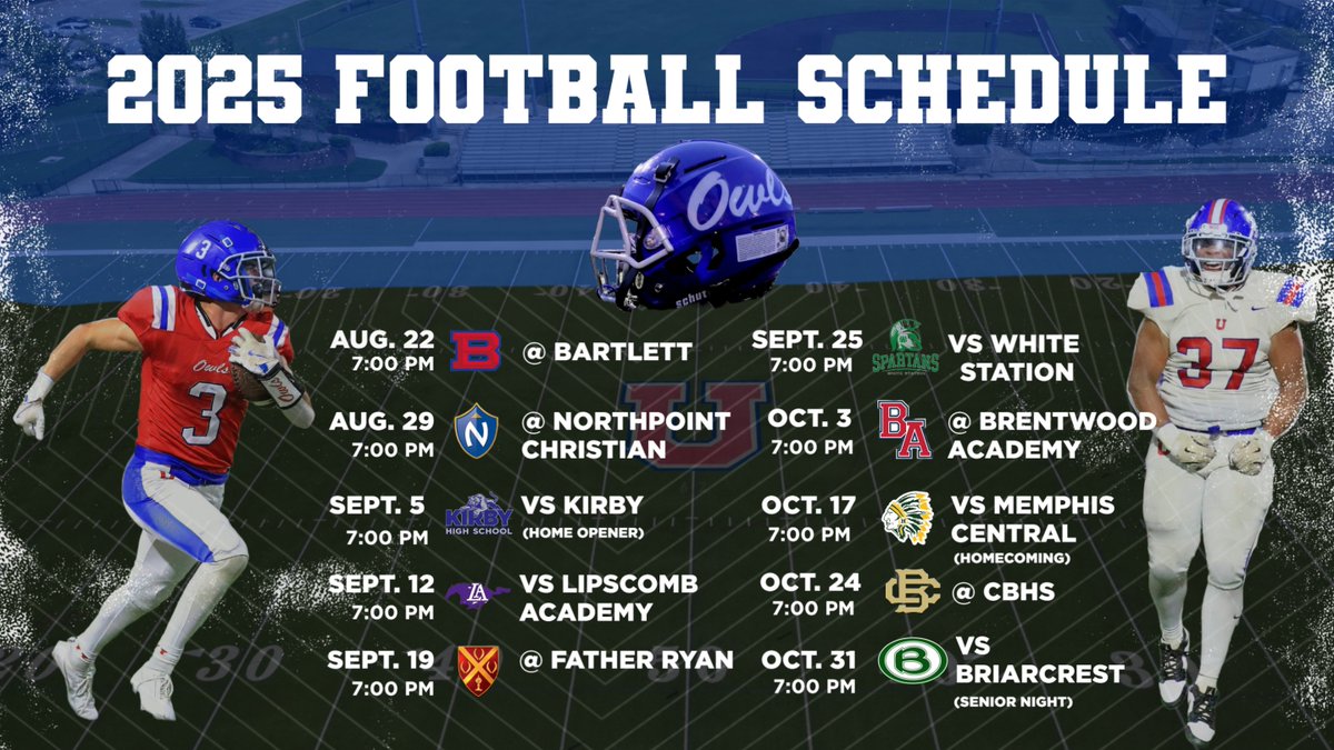 OwlBuzz's tweet image. Check out the 2025 MUS Football Schedule!
We look forward to seeing you at Stokes-Alston Stadium/Hull-Dobbs Field this season!
#GoOwls