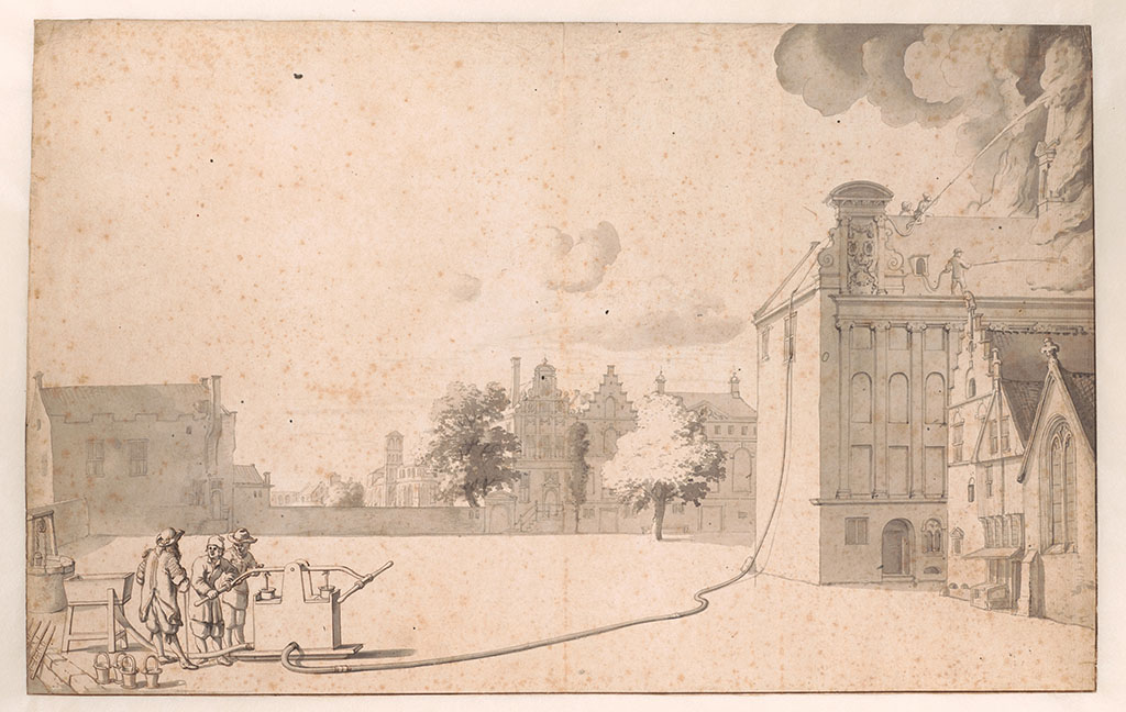 In de tijd dat mijn man thuis is, maakt Jan van der Heyden een belangrijke uitvinding: leren brandslangen aan een brandspuit! Dit is echt zo belangrijk! ontroerendgoed.kasteelamerongen.nl/margaretha/een…