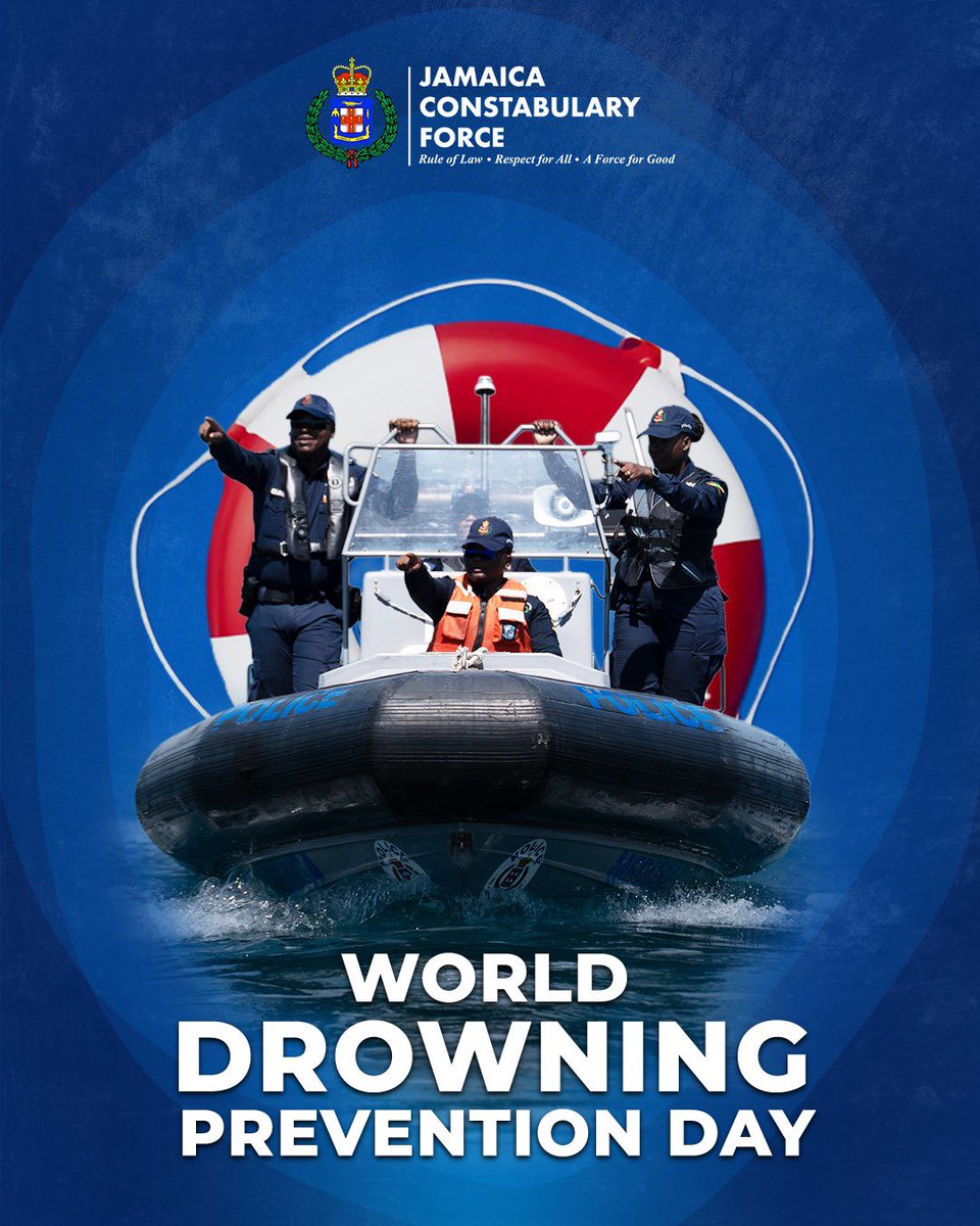 JamaicaConstab's tweet image. Today, on World Drowning Prevention Day, the Jamaica Constabulary Force underscores the critical importance of water safety and drowning prevention across our beloved island.
We urge everyone to prioritize safety measures when near water. Always swim in designated areas, never…