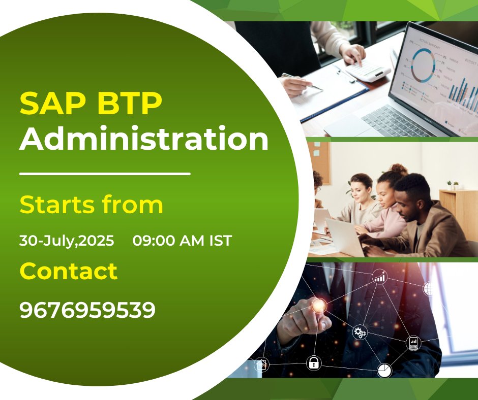 Msconsultancy23's tweet image. We’re excited to announce that the SAP BTP Admin Training will begin on 30th July 2025 at 09:00 AM IST.
Enroll now by contacting us at 9676959539.
#SAPBTP #SAPBTPAdmin #SAPBASIS #SAPBTPTraining #SAPTraining #SAPCareer #BTPAdmin #SAPJobs #SAPBasisJobs #SAPBTPJobs #LearnSAPBTP