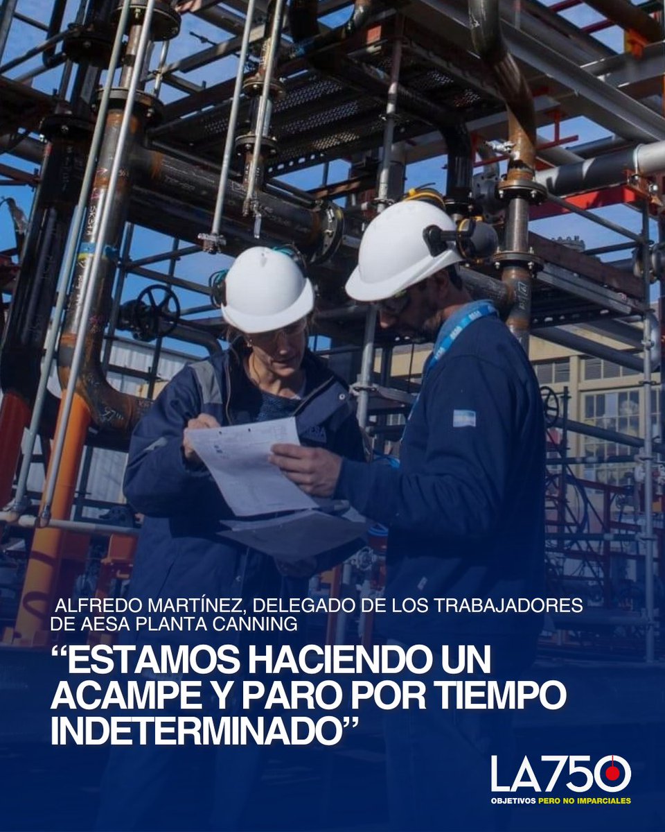 VHMok's tweet image. AESA, UNA EMPRESA DE YPF, DESPIDIÓ A 43 TRABAJADORES SIN PREVIO AVISO 

La planta de AESA en Canning, dedicada a la fabricación de megaestructuras para la industria petrolera, despidió a 43 operarios de forma intempestiva. Desde entonces, los trabajadores mantienen un acampe y un…