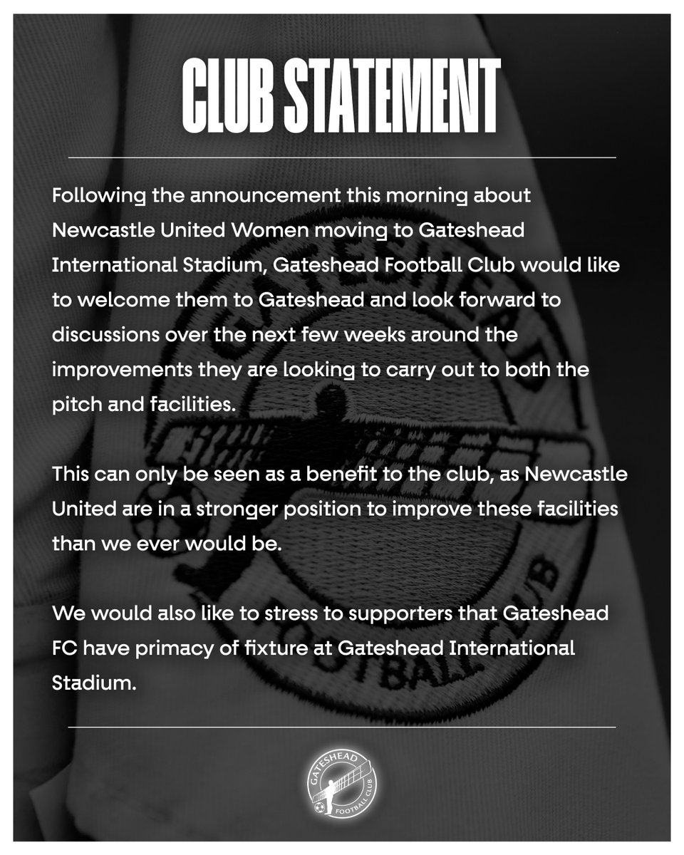 Gateshead FC tweet media