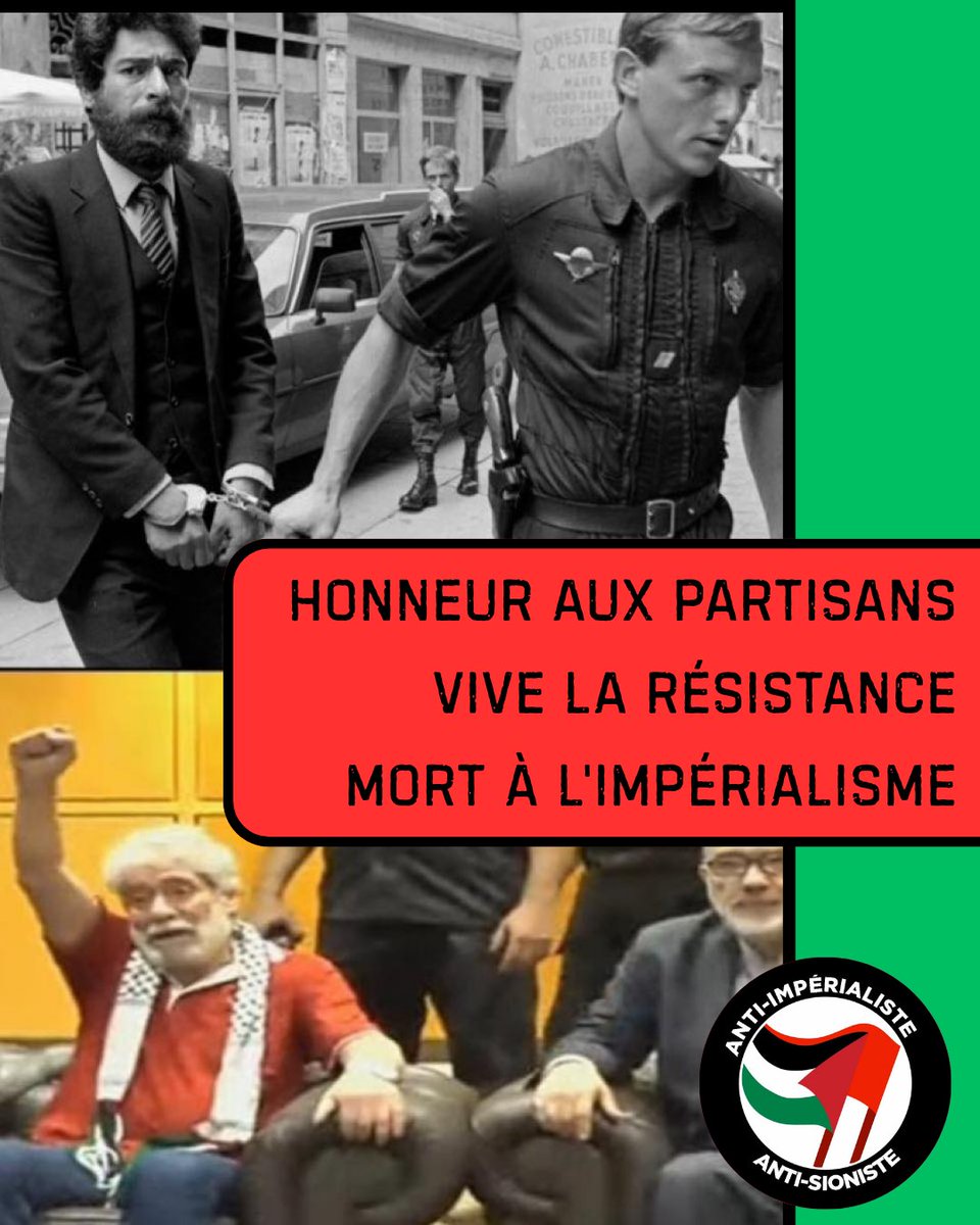 RevueSupernova's tweet image. honneur aux partisans
Vive la résistance
mort à l'impérialisme
#GeorgesAbdallah