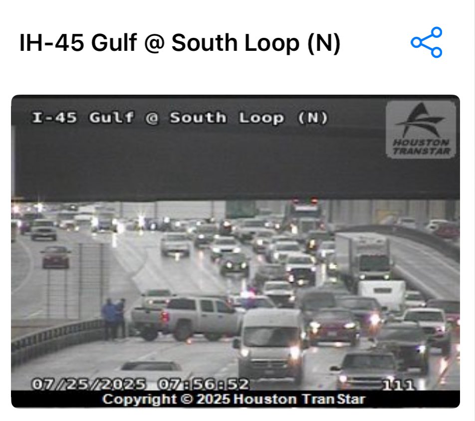 HCSO_TerryGarza's tweet image. Traffic incident cleared quickly: I-45 Gulf Fwy SB at IH-610 south loop, crash which affected multiple lanes. A Motorist Assistance program (MAP) Deputy arrived on scene and will work the crash. The roadway is cleared and traffic has resumed. Drive carefully, some roads are…
