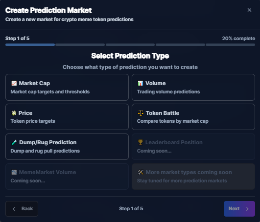mememarket_mm's tweet photo. Introducing MemeMarket, a next-generation prediction platform for memecoin markets.

Explore predictive markets across:
• Market capitalization thresholds
• Trading volume trends
• Token price milestones
• Head-to-head token battles
• Rug pull and dump detection
• More coming soon

Currently in beta using virtual tokens.
Solana integration and real rewards launching post-beta.

Early participants will be recognized and rewarded.
Join the experiment. Shape the future of meme token analytics.

🔗 https://t.co/BKSjd0f2iD