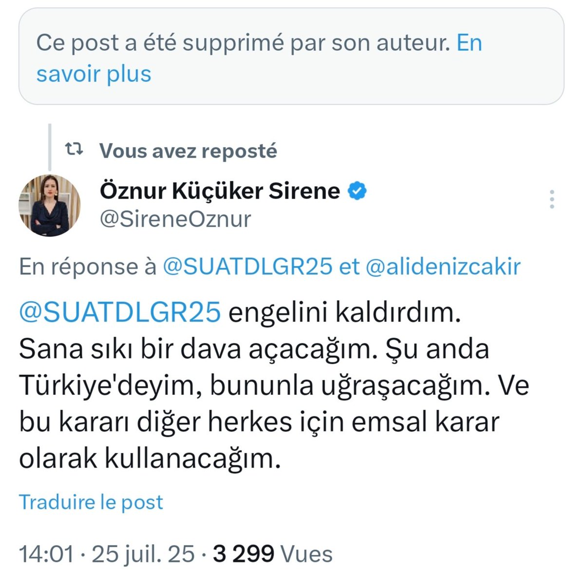Öncesi / Sonrası
Hey <a href="/SUATDLGR25/">Suat Dülger</a> öyle paylaşım silerek yırttım mı sandın? Demin aslan kesiliyordun, bana ders falan verecektin hani? Lafının arkasında duramıyorsan kaybol buradan. Hepiniz aynı kumaştansınız ama hepiniz. Ama artık sessiz kalmayacağım.